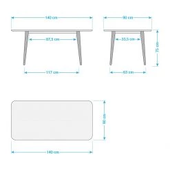 Studio Copenhagen Table Viggo - Anthracite / Chêne - 140 x 90 cm -Meubles de salle à manger Soldes Magasin 1000005186 180613 13530401 GALLERYIMAGES P000000001000005186