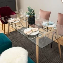 Mørteens Table Vaasa - Verre / Métal - Chêne -Meubles de salle à manger Soldes Magasin 1000006075 180803 13253303 MOOD GALLERYIMAGES P000000001000006075 mood