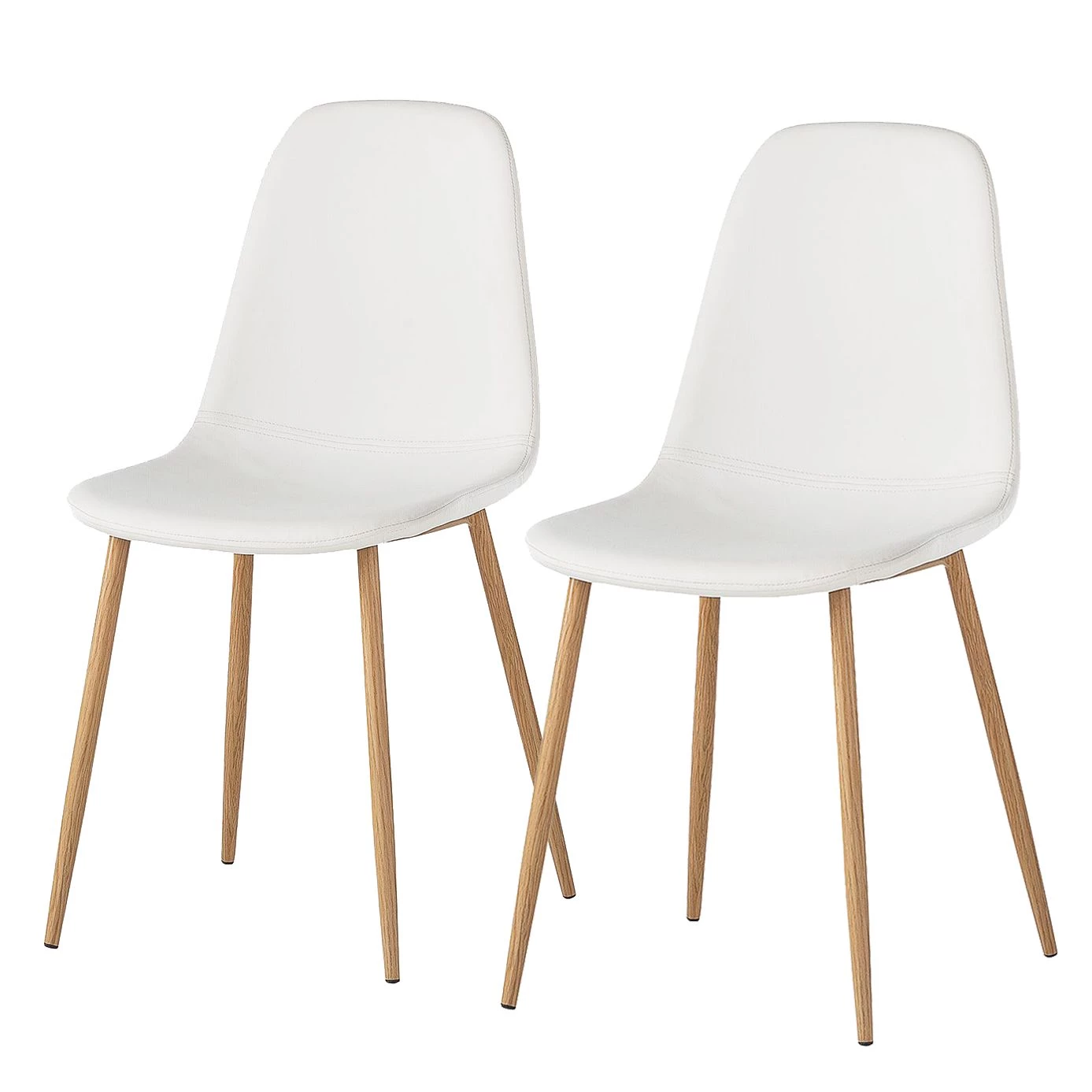 Mørteens Chaise capitonnée Iskmo - Blanc - Lot de 2 1 Mørteens Chaise capitonnée Iskmo - Blanc - Lot de 2