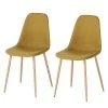Mørteens Chaise capitonnée Iskmo III - Jaune curry - Lot de 2