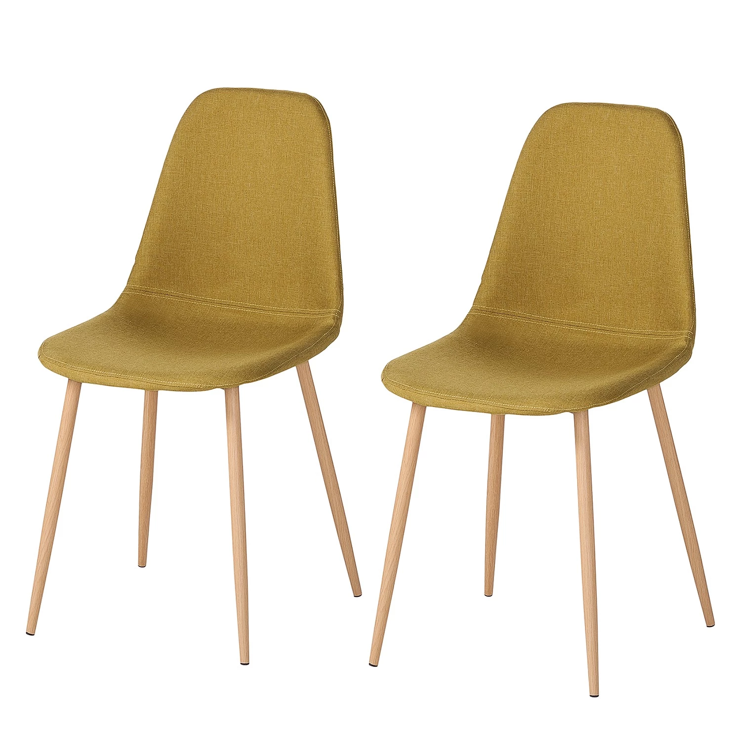 Mørteens Chaise capitonnée Iskmo III - Jaune curry - Lot de 2 1 Mørteens Chaise capitonnée Iskmo III - Jaune curry - Lot de 2