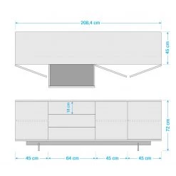 Eva Padberg Collection Buffet Payara - Noyer / Anthracite 36 Eva Padberg Collection Buffet Payara - Noyer / Anthracite -Meubles de salle à manger Soldes Magasin 1000007105 201015 10382700001 SKETCH DETAILS P000000001000007105 sketch