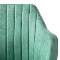 Mørteens Chaise à accoudoirs Leedy IV - Imitation cuir / Chêne massif - Vert menthe - 1 chaise -Meubles de salle à manger Soldes Magasin 1000007434 190606 10551000018 GALLERYIMAGES P000000001000007434