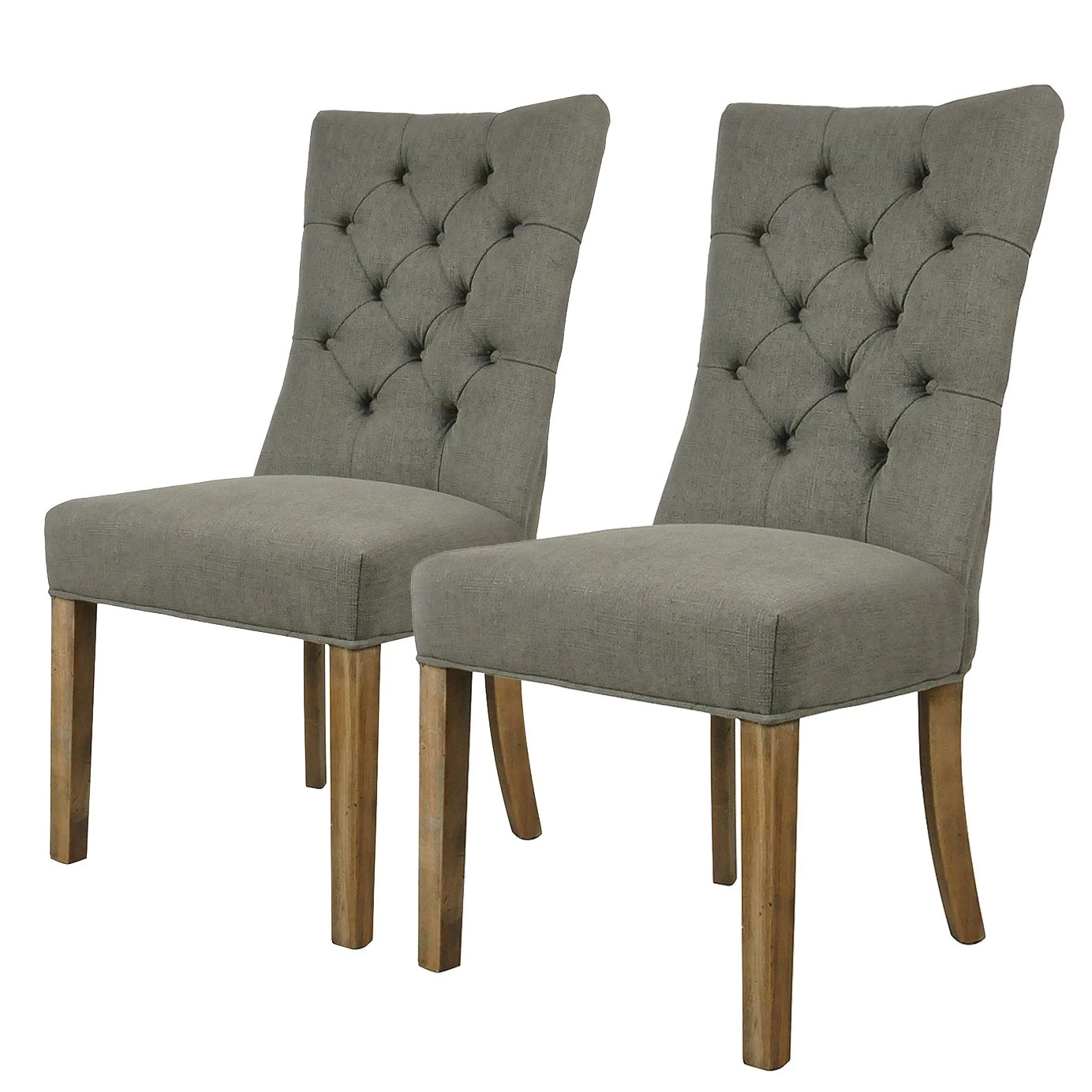Maison Belfort Chaises Waroona (lot de 2) - Tissu / Chêne massif - Gris / Chêne 1 Maison Belfort Chaises Waroona (lot de 2) - Tissu / Chêne massif - Gris / Chêne