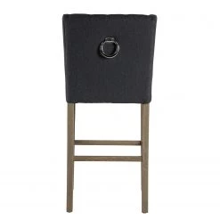 Maison Belfort Chaise de bar Nola - Tissu - Chêne massif - Gris foncé / Chêne foncé -Meubles de salle à manger Soldes Magasin 1000008130 210126 14505000004 DETAILS P000000001000008130