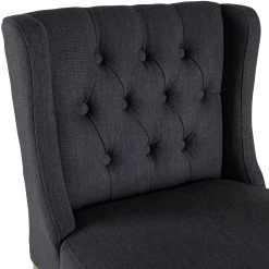 Maison Belfort Chaise de bar Nola - Tissu - Chêne massif - Gris foncé / Chêne foncé -Meubles de salle à manger Soldes Magasin 1000008130 210126 14505000005 DETAILS P000000001000008130