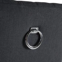 Maison Belfort Chaise de bar Nola - Tissu - Chêne massif - Gris foncé / Chêne foncé -Meubles de salle à manger Soldes Magasin 1000008130 210126 14505000007 DETAILS P000000001000008130