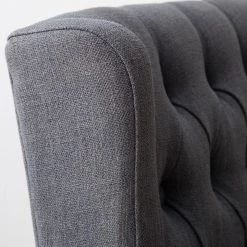 Maison Belfort Chaise de bar Nola - Tissu - Chêne massif - Gris foncé / Chêne foncé -Meubles de salle à manger Soldes Magasin 1000008130 210301 11225600008 DETAILS P000000001000008130