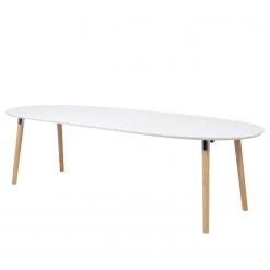 Mørteens Table extensible Becky - Blanc / Hévéa 15 Mørteens Table extensible Becky - Blanc / Hévéa -Meubles de salle à manger Soldes Magasin 1000015607 200406 13535800001 DETAILS P000000001000015607