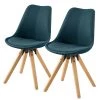 Mørteens Chaises capitonnées Aledas II - Tissu Cors: Bleu jean - Lot de 2
