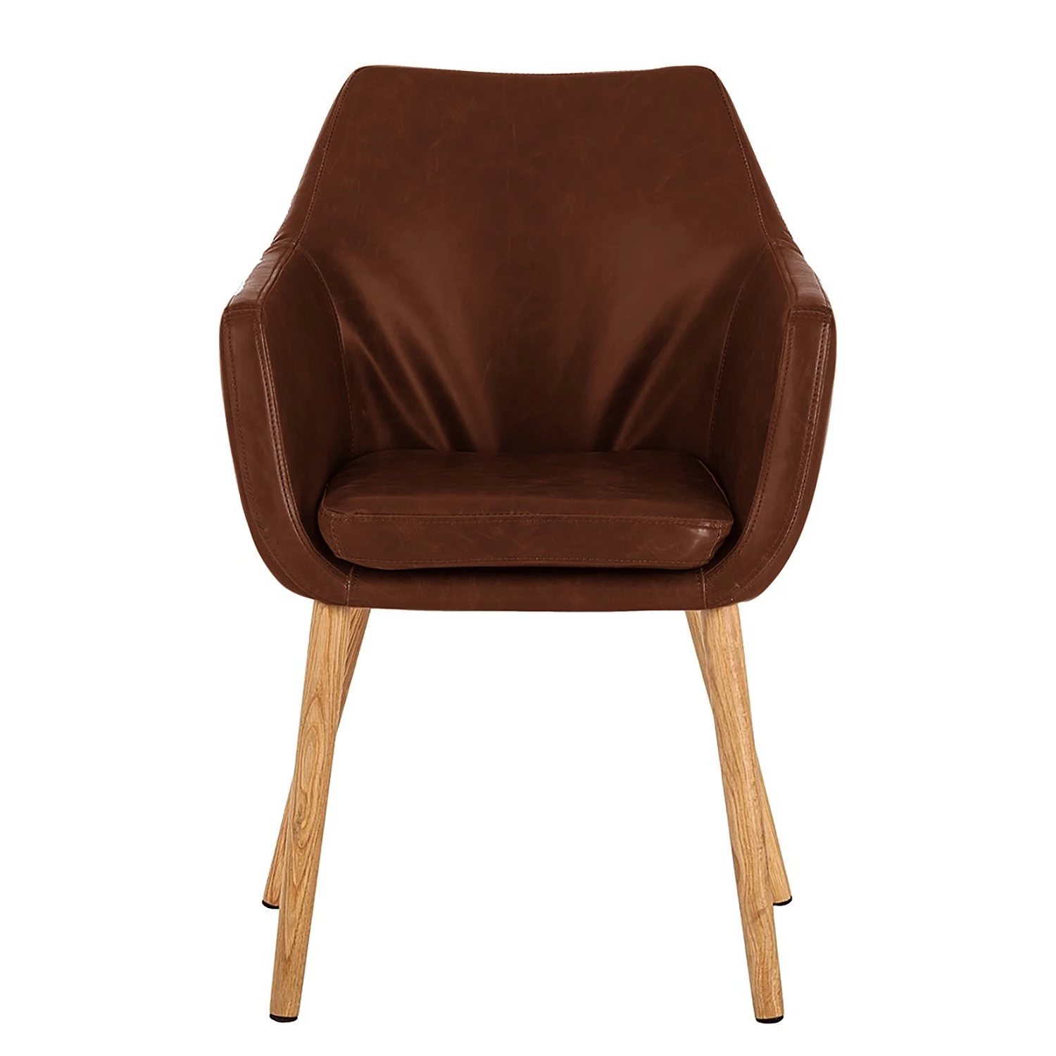 Mørteens Chaises à accoudoirs Nicholas - Cuir synthétique Aken: Marron vintage - 1 chaise 4 Mørteens Chaises à accoudoirs Nicholas - Cuir synthétique Aken: Marron vintage - 1 chaise – Image 4