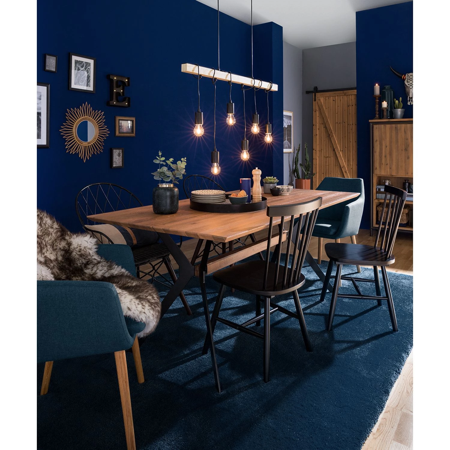 Mørteens Chaises à accoudoirs Nicholas - Tissu Cors: Bleu jean - 1 chaise 5 Mørteens Chaises à accoudoirs Nicholas - Tissu Cors: Bleu jean - 1 chaise – Image 5