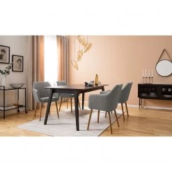 Mørteens Chaises à accoudoirs Nicholas - Tissu Cors: Granite - 1 chaise -Meubles de salle à manger Soldes Magasin 1000016021 190711 09112900005 MOOD DETAILS P000000001000016021 mood