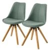 Mørteens Chaises capitonnées Aledas II - Tissu Cors: Gris menthe - Lot de 2