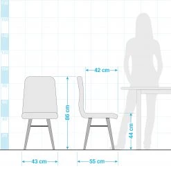 Mørteens Chaises capitonnées Daleras - Tissu Cors: Gris menthe - Lot de 2 -Meubles de salle à manger Soldes Magasin 1000016129 191129 16584900008 SKETCH DETAILS P000000001000016129 sketch