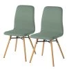 Mørteens Chaises capitonnées Daleras - Tissu Cors: Gris menthe - Lot de 2