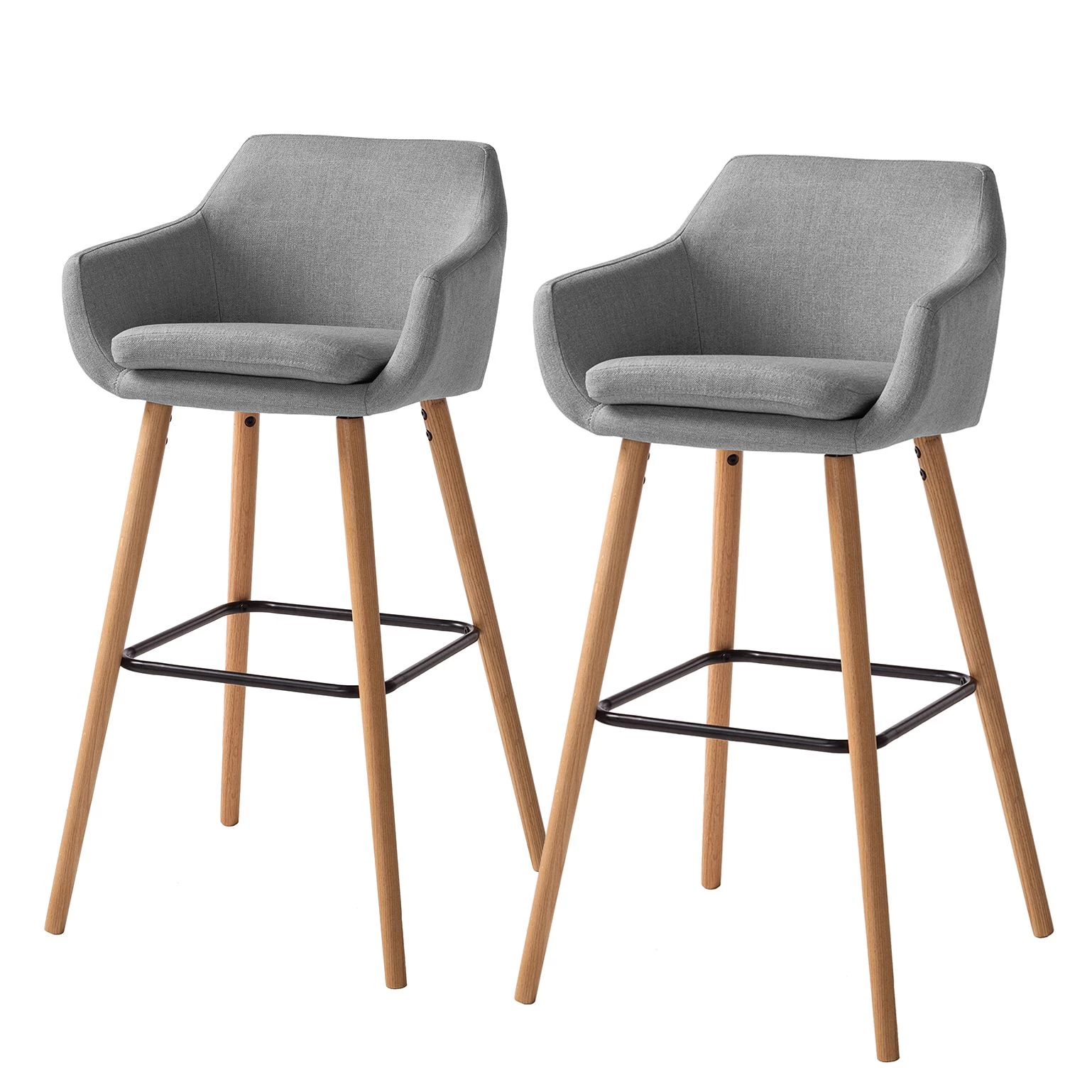Mørteens Chaises de bar Nicholas II - Granit - Lot de 2 1 Mørteens Chaises de bar Nicholas II - Granit - Lot de 2