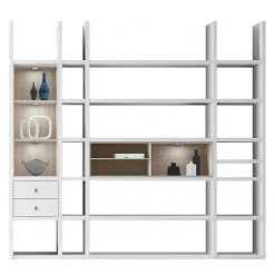Loftscape Etagère XL Emporior IIl.a - Blanc / Imitation chêne de Sonoma - Avec éclairage