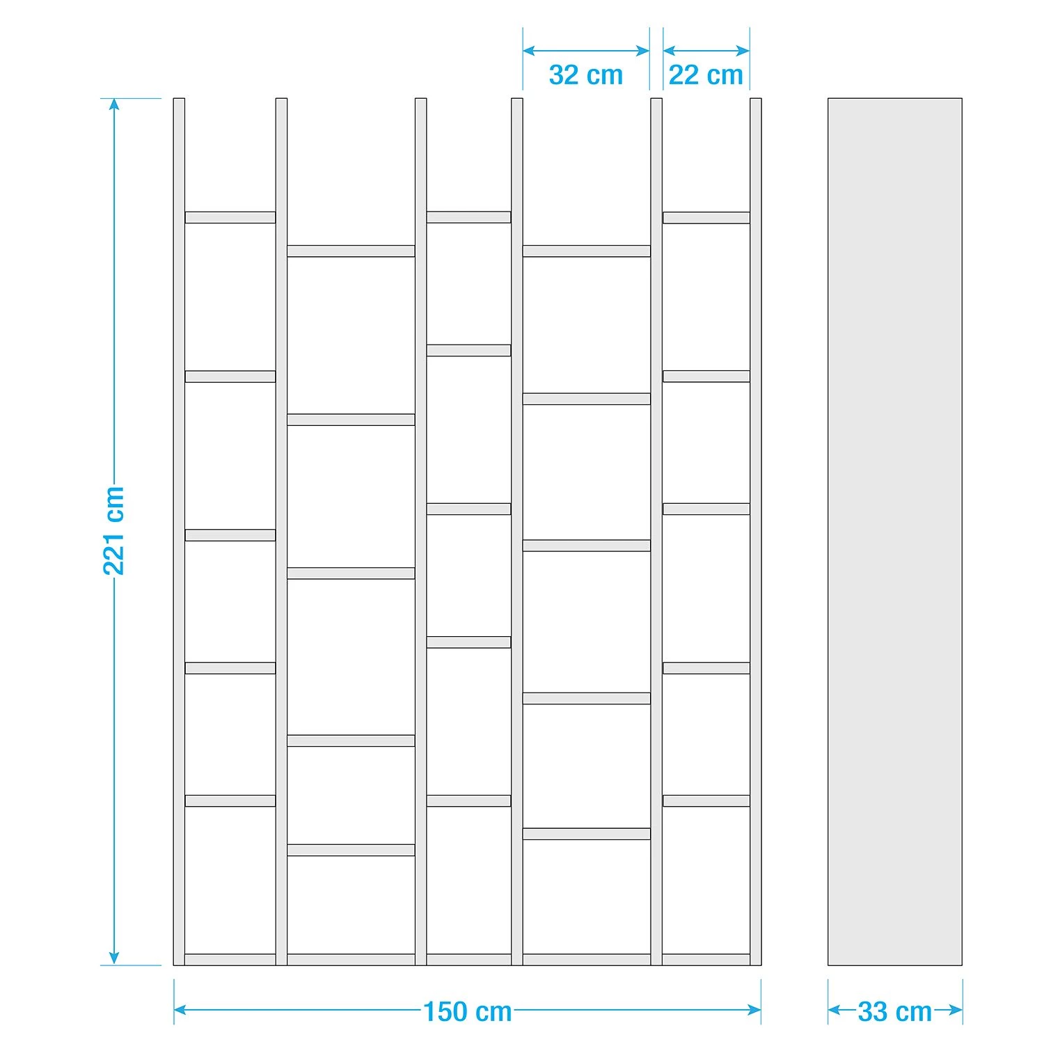 Loftscape Bibliothèque Emporior II - Imitation chêne de Sonoma - Largeur : 150 cm 2 Loftscape Bibliothèque Emporior II - Imitation chêne de Sonoma - Largeur : 150 cm – Image 2