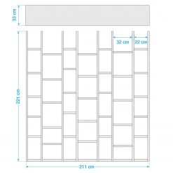 Loftscape Bibliothèque Emporior II - Blanc brillant - Largeur : 211 cm -Meubles de salle à manger Soldes Magasin 1000036722 190621 12570200031 GALLERYIMAGES P000000001000036722