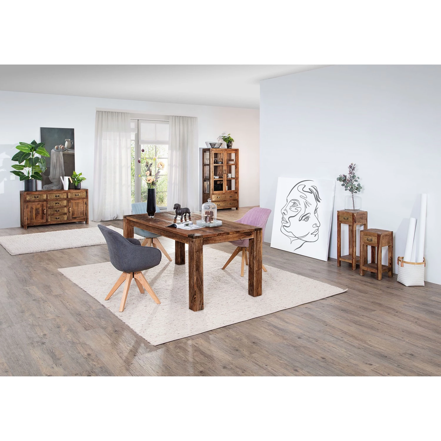 Ars manufacti Vitrine Pintage II - Manguier massif - Teinté et verni 2 Ars manufacti Vitrine Pintage II - Manguier massif - Teinté et verni – Image 2