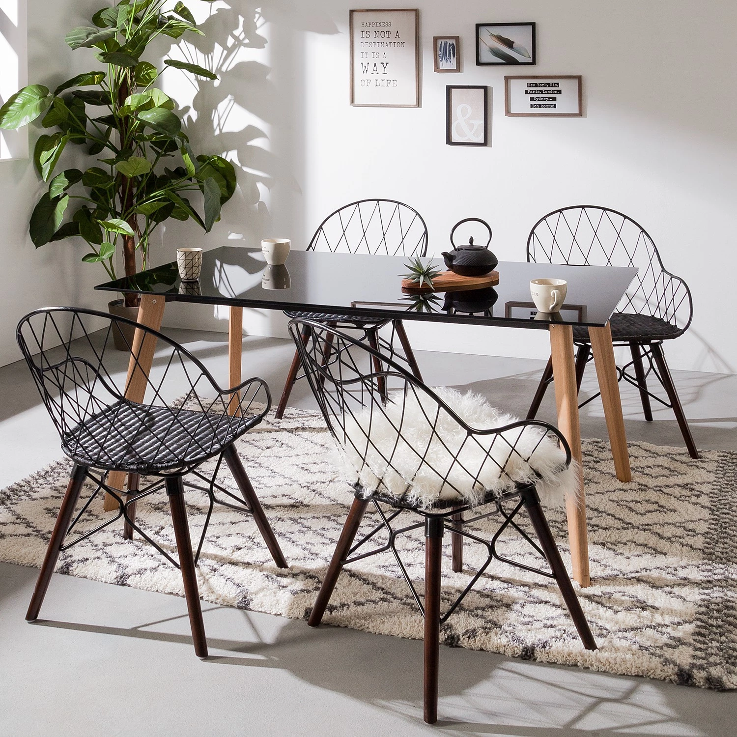 Eva Padberg Collection Chaise à accoudoirs Le Gaillard - Noir / marron foncé 2 Eva Padberg Collection Chaise à accoudoirs Le Gaillard - Noir / marron foncé – Image 2