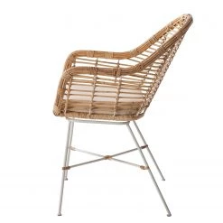 Eva Padberg Collection Chaise Garston (avec coussin d'assise) - Rotin / Métal - Rotin / Blanc -Meubles de salle à manger Soldes Magasin 1000050849 190812 13025000003 DETAILS P000000001000050849