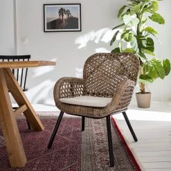 Ars manufacti Chaise Hawea (avec coussin d'assise) - Rotin / Metall - Rotin / Noir -Meubles de salle à manger Soldes Magasin 1000050859 190208 13552000001 MOOD GALLERYIMAGES P000000001000050859 mood