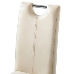 Ars Natura Chaises Lenya (lot de 2) - Imitation cuir beige / Hêtre naturel -Meubles de salle à manger Soldes Magasin 1000063634 201016 12322300014 DETAILS P000000001000063634