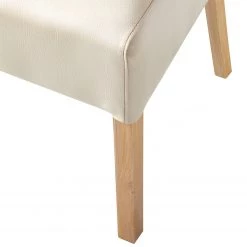 Ars Natura Chaises Lenya (lot de 2) - Imitation cuir beige / Hêtre naturel -Meubles de salle à manger Soldes Magasin 1000063634 201016 12322400016 DETAILS P000000001000063634