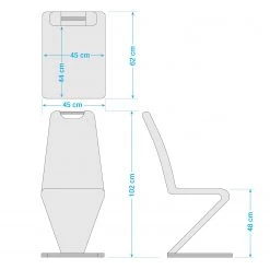 Fredriks Chaise cantilever Amanda II - Noir - Lot de 2 21 Fredriks Chaise cantilever Amanda II - Noir - Lot de 2 -Meubles de salle à manger Soldes Magasin 1000063647 201013 14332600044 SKETCH DETAILS P000000001000063647 sketch