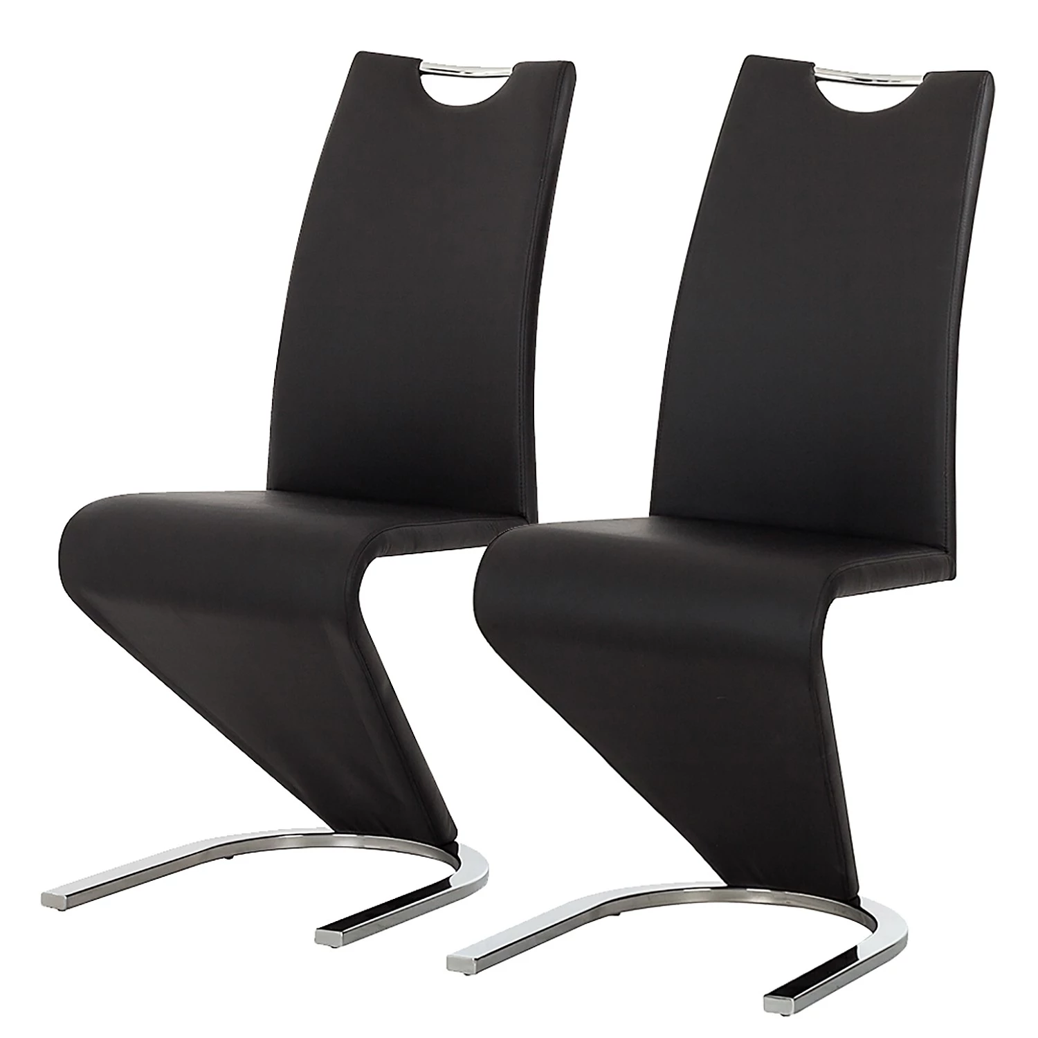Fredriks Chaise cantilever Amanda II - Noir - Lot de 2 1 Fredriks Chaise cantilever Amanda II - Noir - Lot de 2