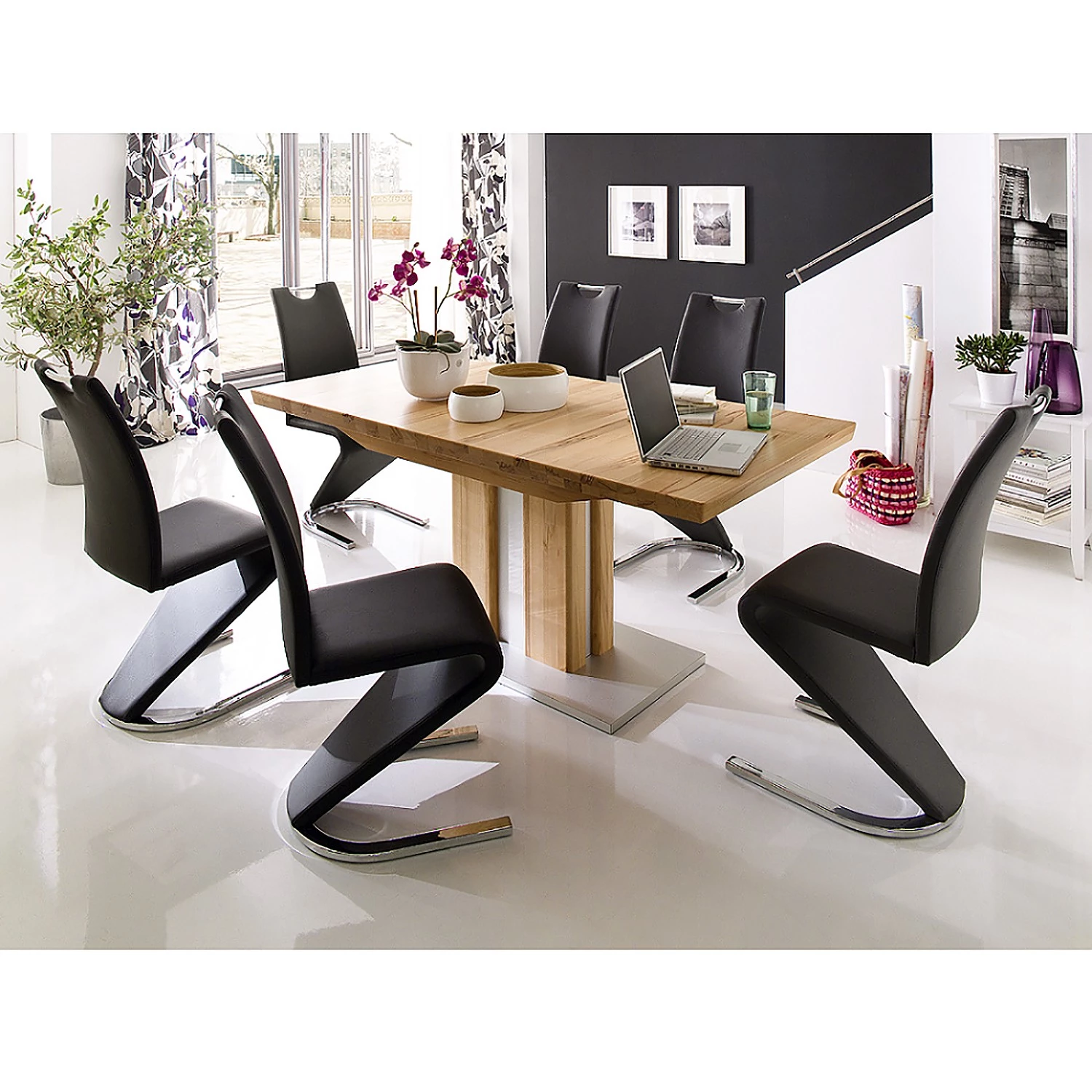 Fredriks Chaise cantilever Amanda II - Noir - Lot de 2 2 Fredriks Chaise cantilever Amanda II - Noir - Lot de 2 – Image 2