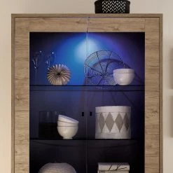 LC Spa Vitrine Palma - Imitation chêne -Meubles de salle à manger Soldes Magasin 1000091538 201029 08220300072 DETAILS P000000001000091538