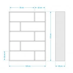 Temahome Étagère Dublin - Imitation béton - Blanc - Hauteur : 173 cm -Meubles de salle à manger Soldes Magasin 1000094969 201002 14512800001 SKETCH DETAILS P000000001000094969 sketch