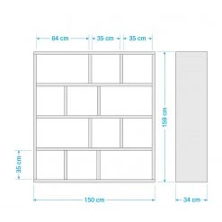 Temahome Étagère Berlin - Blanc mat - Blanc / Marron clair - 150 x 159 cm -Meubles de salle à manger Soldes Magasin 1000094982 190926 12223200004 SKETCH DETAILS P000000001000094982 sketch