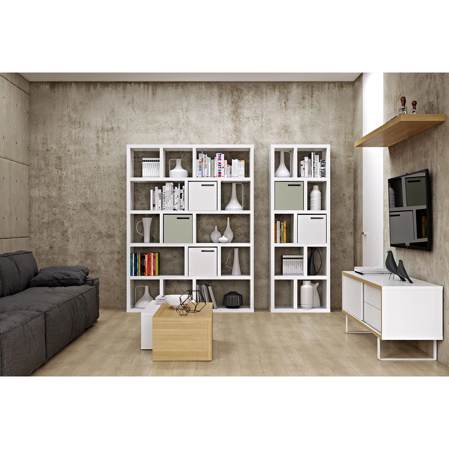 Temahome Étagère Berlin - Blanc mat - Blanc - 150 x 198 cm 3 Temahome Étagère Berlin - Blanc mat - Blanc - 150 x 198 cm – Image 3