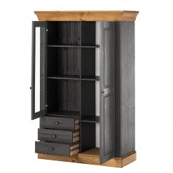 Maison Belfort Armoire vitrine Bergen - Epicéa gris / Epicéa lessivé -Meubles de salle à manger Soldes Magasin 1000104342 211122 08320700629 DETAILS P000000001000104342