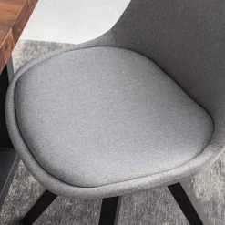 Mørteens Chaises capitonnées Aledas V - Tissu / Hévéa massif - Gris clair / Noir - Lot de 2 -Meubles de salle à manger Soldes Magasin 1000112662 191127 10454100035 DETAILS P000000001000112662