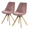 Mørteens Chaises capitonnées Aledas IV - Rose vieilli - Beige - Lot de 2