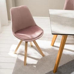 Mørteens Chaises capitonnées Aledas IV - Rose vieilli - Beige - Lot de 2 -Meubles de salle à manger Soldes Magasin 1000112670 200714 11434900009 DETAILS P000000001000112670