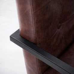 Ars manufacti Chaise cantilever - Imitation cuir / Métal - Marron / Noir -Meubles de salle à manger Soldes Magasin 1000114113 210212 13374400004 DETAILS P000000001000114113