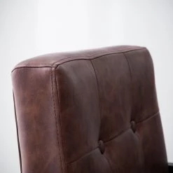 Ars manufacti Chaise cantilever - Imitation cuir / Métal - Marron / Noir -Meubles de salle à manger Soldes Magasin 1000114113 210212 13374600005 DETAILS P000000001000114113