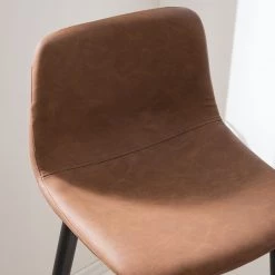 Ars manufacti Chaises de bar Pohang (lot de 2) - Imitation cuir / Métal - Marron / noir -Meubles de salle à manger Soldes Magasin 1000114116 180927 17554917 GALLERYIMAGES P000000001000114116