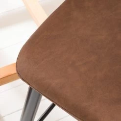 Ars manufacti Chaises de bar Pohang (lot de 2) - Imitation cuir / Métal - Marron / noir -Meubles de salle à manger Soldes Magasin 1000114116 180927 17554918 GALLERYIMAGES P000000001000114116