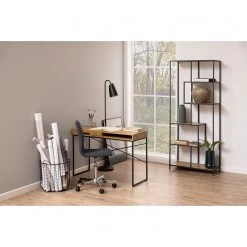 Red Living Étagère Coogee I - Imitation chêne / Noir - Hauteur : 185 cm -Meubles de salle à manger Soldes Magasin 1000114877 220215 023 MOOD DETAILS P000000001000114877 mood