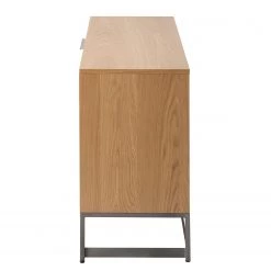 Ars manufacti Buffet Dharai - Placage en bois véritable / Métal - Chêne / Argenté -Meubles de salle à manger Soldes Magasin 1000117155 180702 13320603 GALLERYIMAGES P000000001000117155