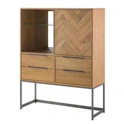 Ars manufacti Commode haute Dharai - Placage en bois véritable / Métal - Chêne / Argenté 20 Ars manufacti Commode haute Dharai - Placage en bois véritable / Métal - Chêne / Argenté -Meubles de salle à manger Soldes Magasin 1000117156 180802 08243702 GALLERYIMAGES P000000001000117156