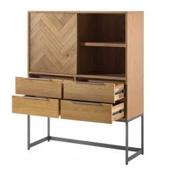 Ars manufacti Commode haute Dharai - Placage en bois véritable / Métal - Chêne / Argenté 23 Ars manufacti Commode haute Dharai - Placage en bois véritable / Métal - Chêne / Argenté -Meubles de salle à manger Soldes Magasin 1000117156 180802 08243705 GALLERYIMAGES P000000001000117156