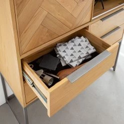 Ars manufacti Commode haute Dharai - Placage en bois véritable / Métal - Chêne / Argenté 26 Ars manufacti Commode haute Dharai - Placage en bois véritable / Métal - Chêne / Argenté -Meubles de salle à manger Soldes Magasin 1000117156 180827 07154812 GALLERYIMAGES P000000001000117156